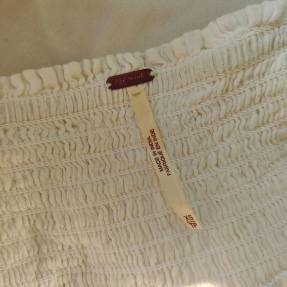 NWOT Free People La Mer off-shoulder white puffy peasant dress - Picture 5 of 8